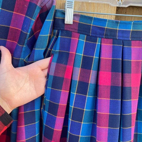 Vintage Pendleton Plaid Skirt Blazer Set - Picture 3 of 7